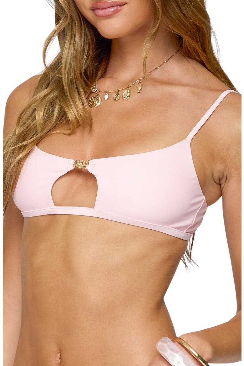 Kaya Cutout Bralette Bikini Top, Alternate, color, LIGHT-PINK