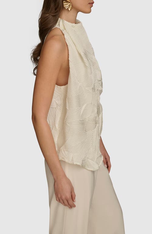 Donna Karan New York Crinkle Top In Ivory