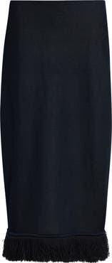 Bottega Veneta Fringe Double Layer Silk Sweater Skirt
