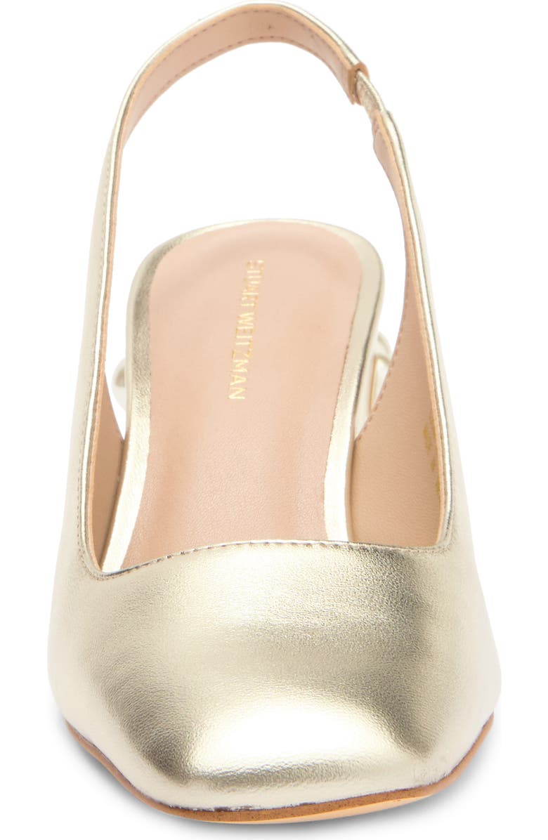 Stuart Weitzman Jute 60 Block Heel Slingback Pump, Alternate, color, Platino