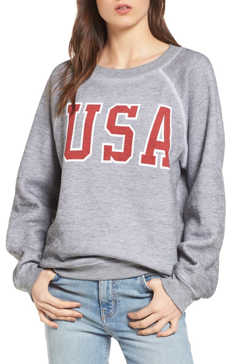 Wildfox Baggy Beach Jumper - USA Pullover, Main, color, 
