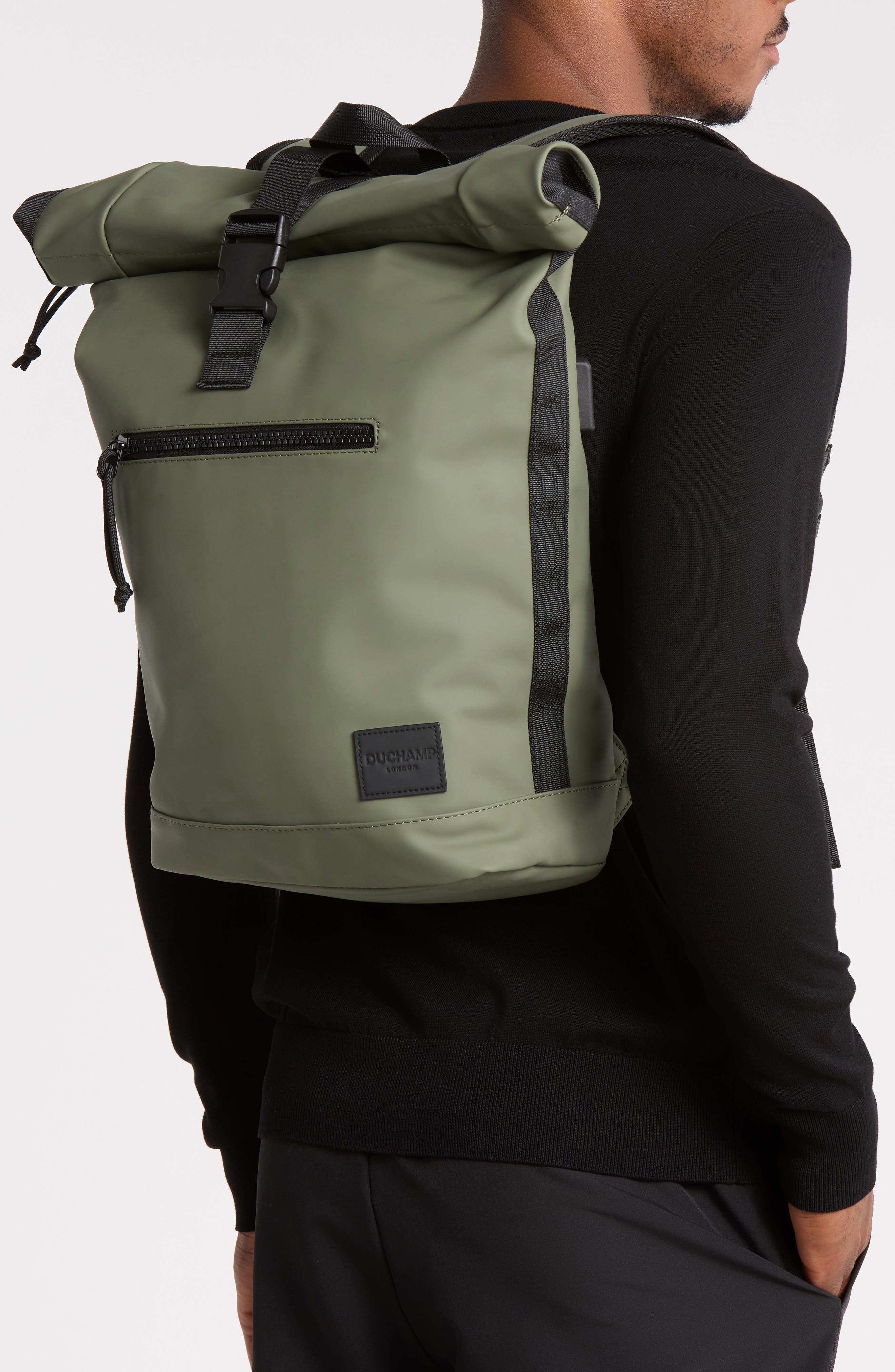 Roll Top Backpack, Alternate, color, GREEN