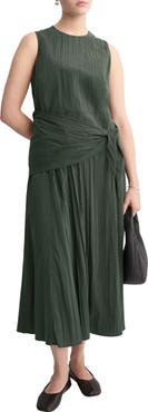 MANGO Sleeveless Sash Tie Dress