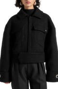 Manière De Voir Naela Boxy Tweed Jacket With Cuff Detail