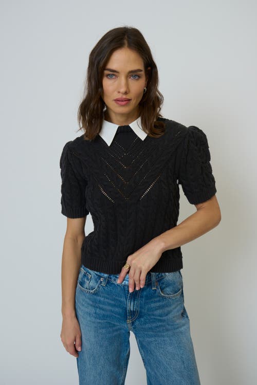Central Park West Brooke Short Sleeve Twofer In Black