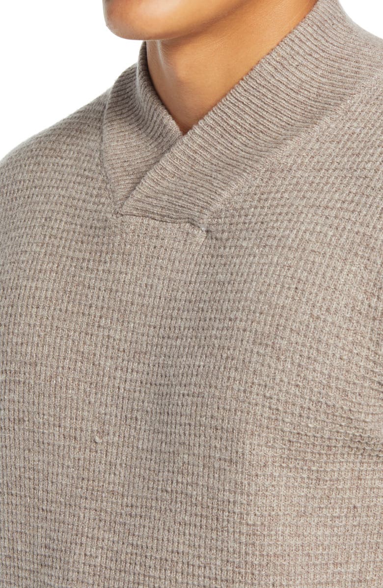 Schott NYC Waffle Knit Thermal Wool Blend Pullover, Alternate, color, Taupe