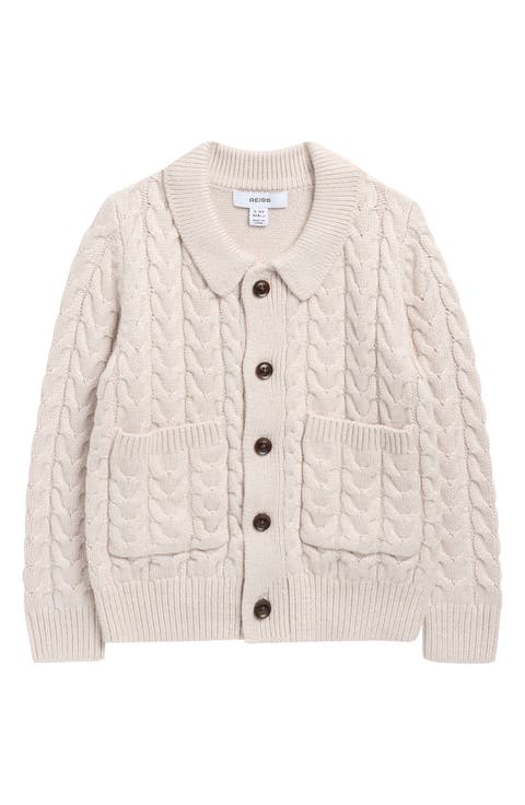 Kids' Fleet Cable Knit Cardigan (Big Kid)