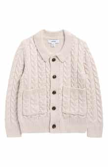 Reiss Kids' Fleet Cable Knit Cardigan