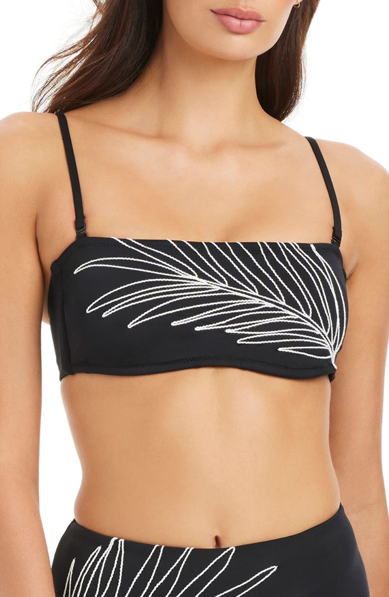Sanctuary Embroidered Bandeau Bikini Top, Main, color, 