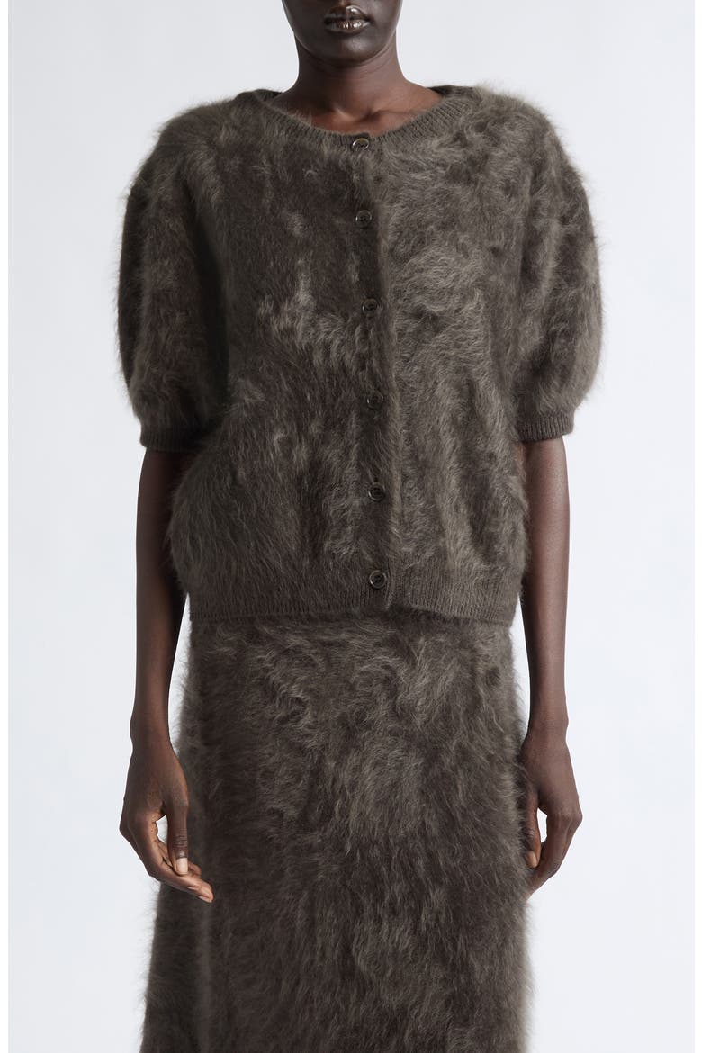 Lucianne Cashmere Cardigan, Main, color, DARK FERN BRUSHED