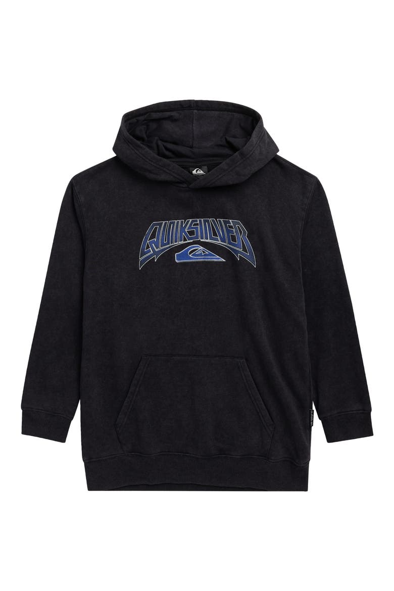 Kids' Wash Logo Graphic Hoodie, Main, color, BLACK