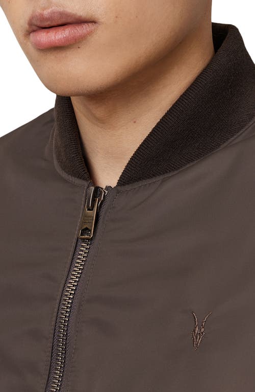 Allsaints Myler Oversize Nylon Bomber Jacket In Brown
