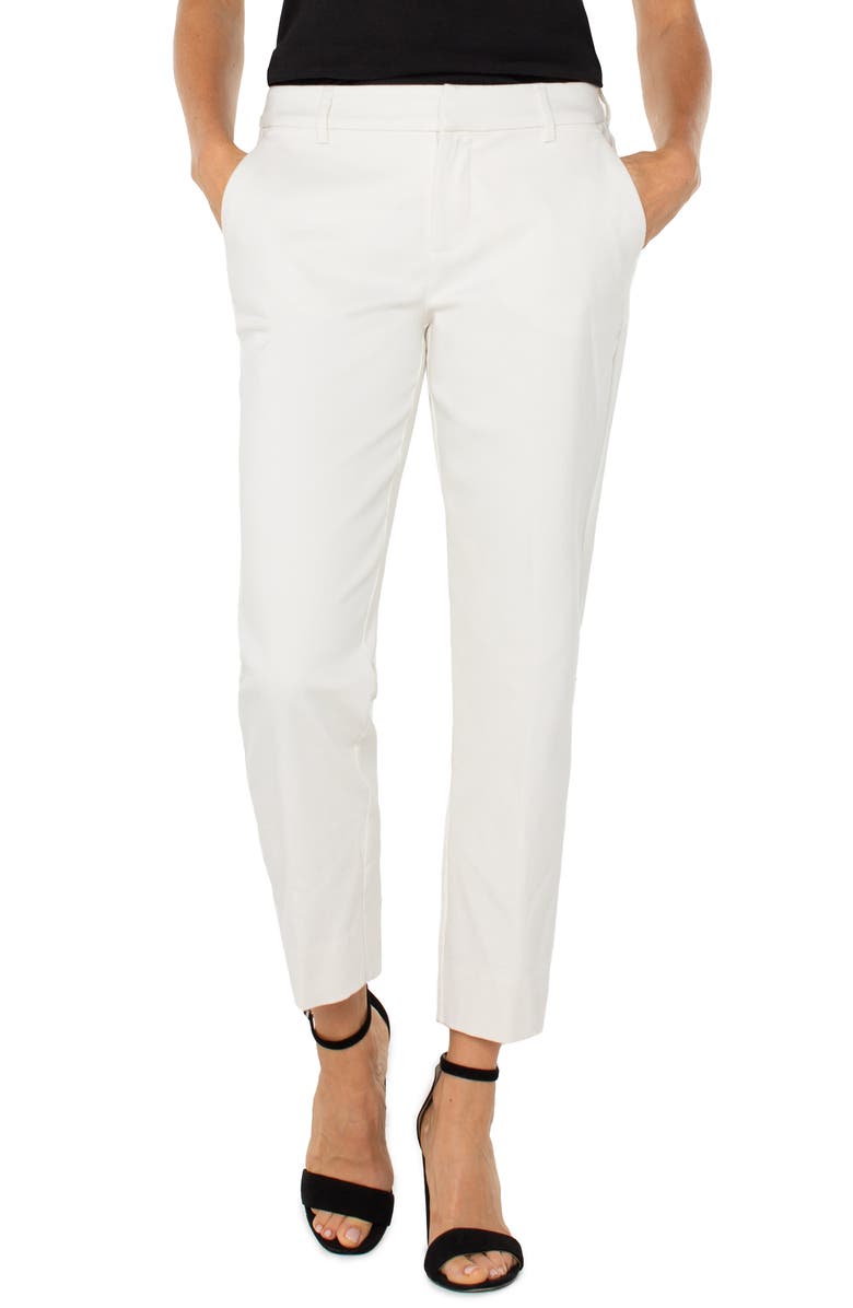 Liverpool Los Angeles Kelsey Side Slit Crop Tapered Twill Pants, Alternate, color, 