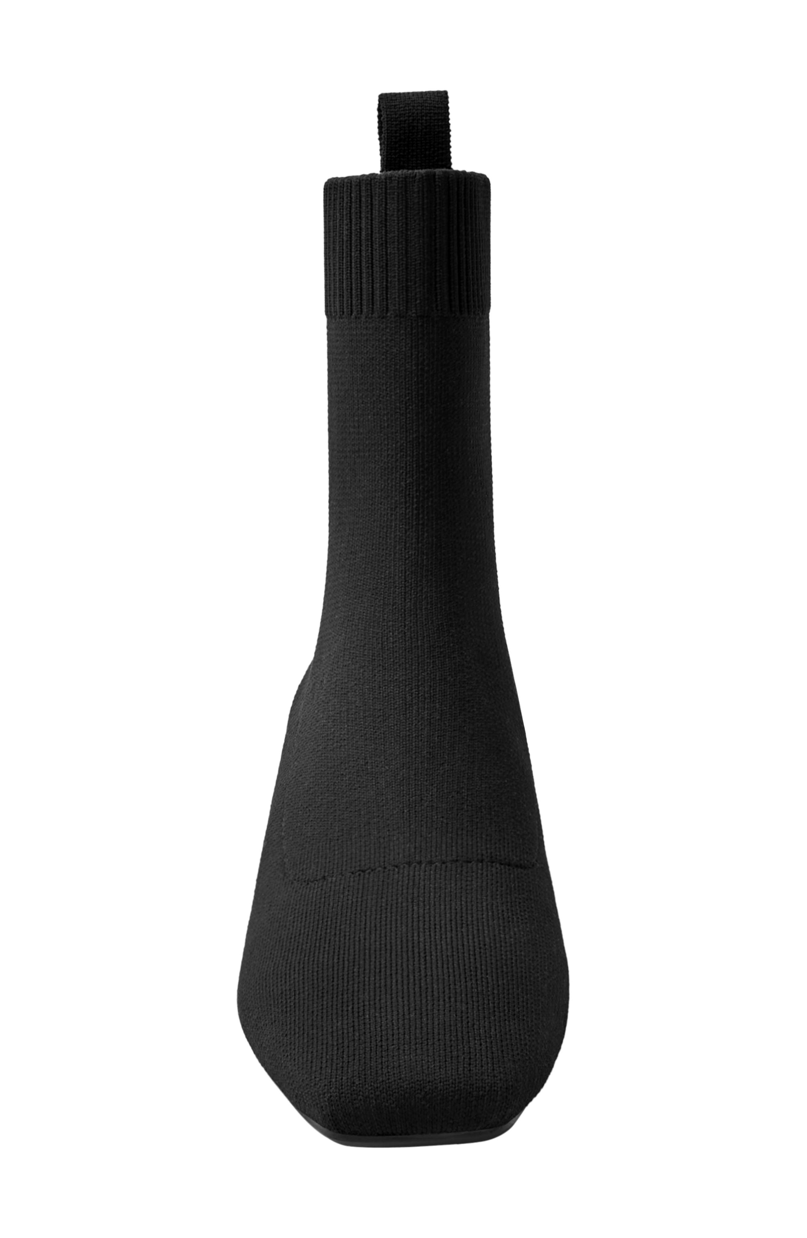 Square-Toe Water-Repellent Heeled Boots, Alternate, color, BLACK