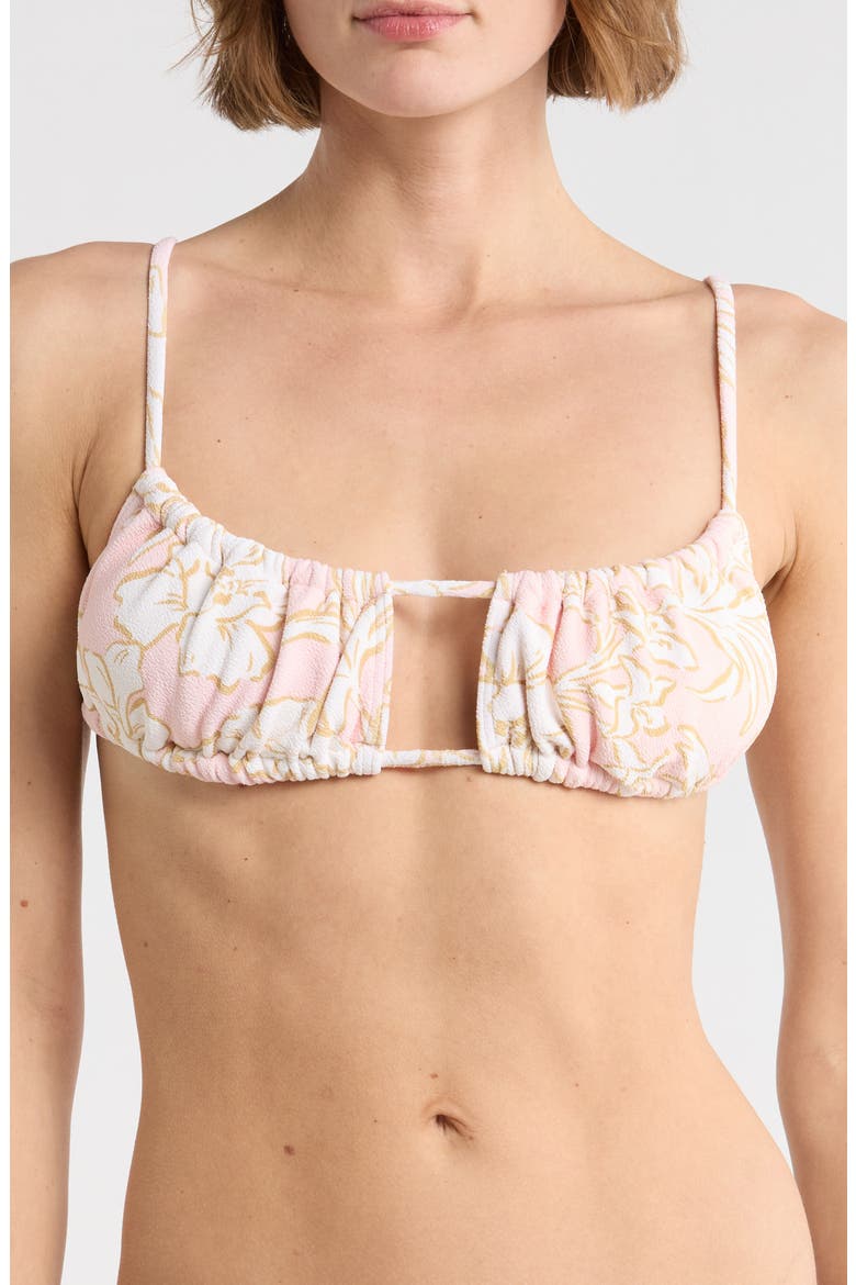 The Tropics Call Alina Bralette Bikini Top, Main, color, FEELIN PEACHY