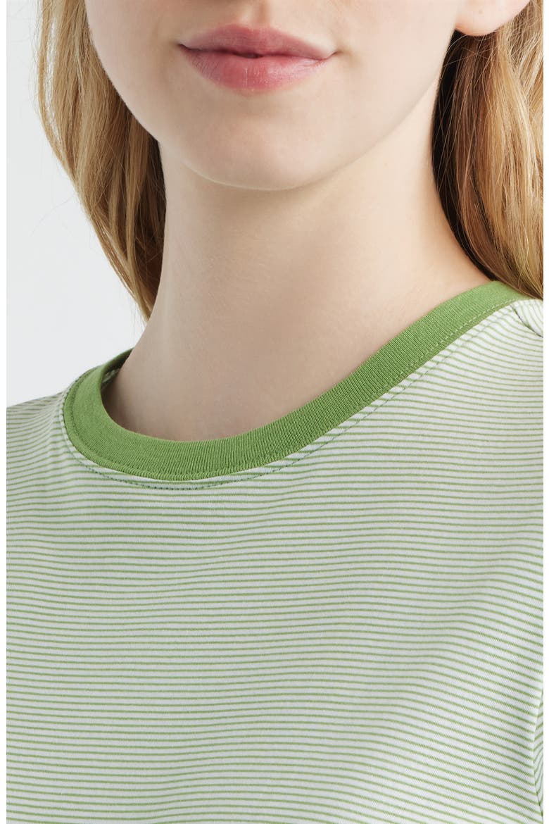 The Stripe Cotton Baby Tee, Alternate, color, JADE GREEN MULTI
