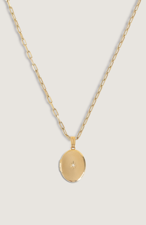 Maison Oval Locket Necklace Diamond