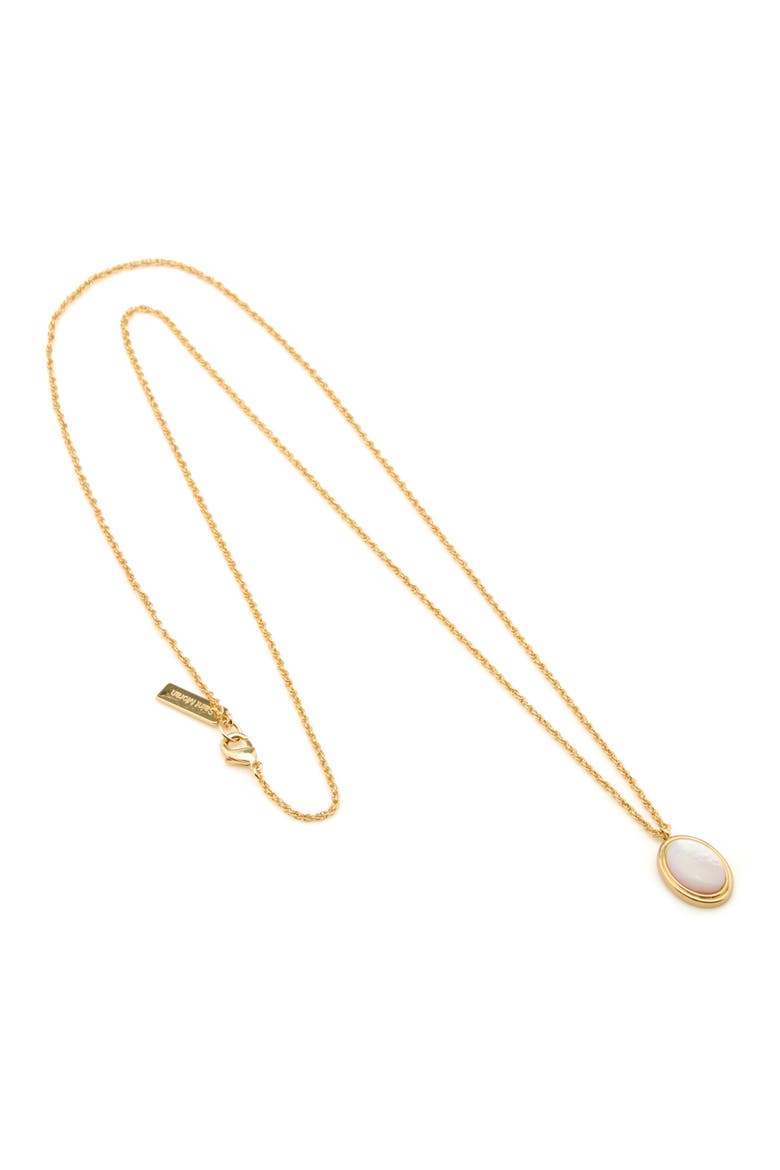 Oval Mother-of-Pearl Pendant Necklace, Alternate, color, WHITE