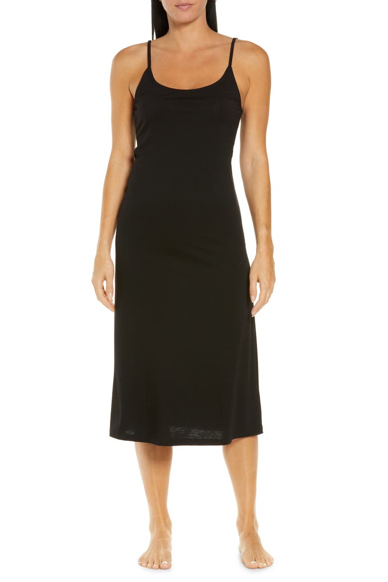Basic Knit Nightgown, Main, color, BLACK