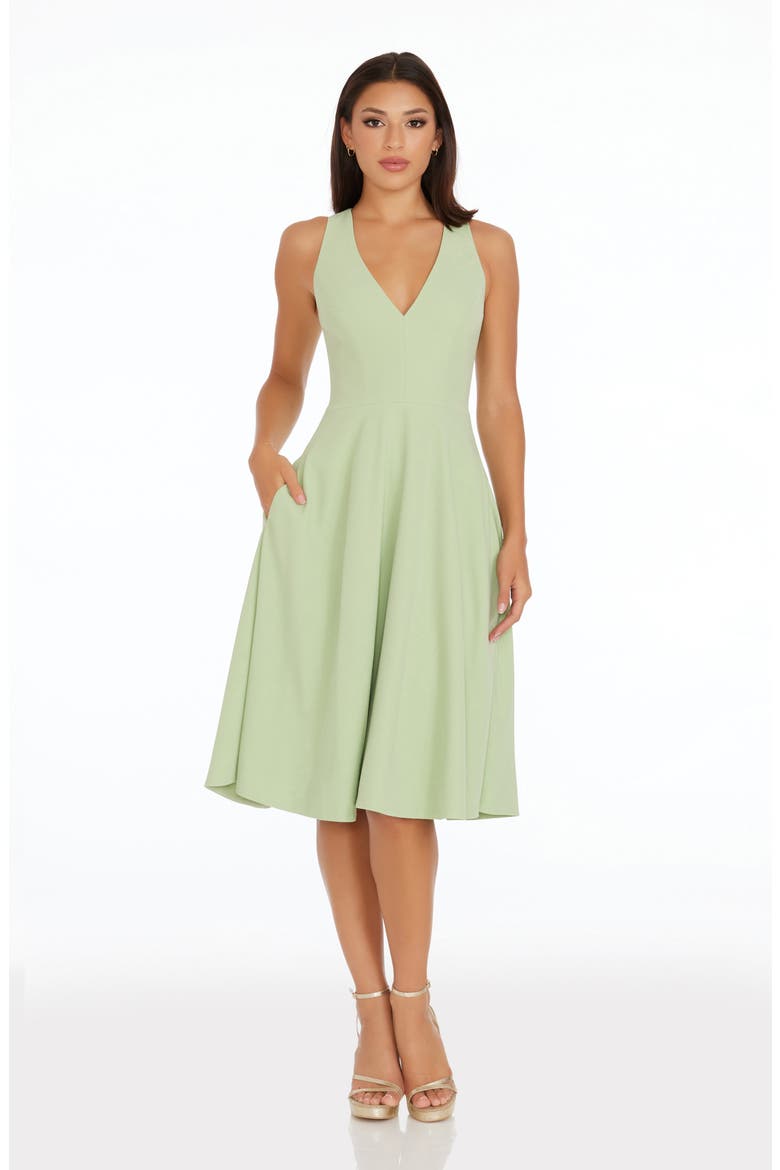 Catalina Fit & Flare Cocktail Dress, Alternate, color, SAGE