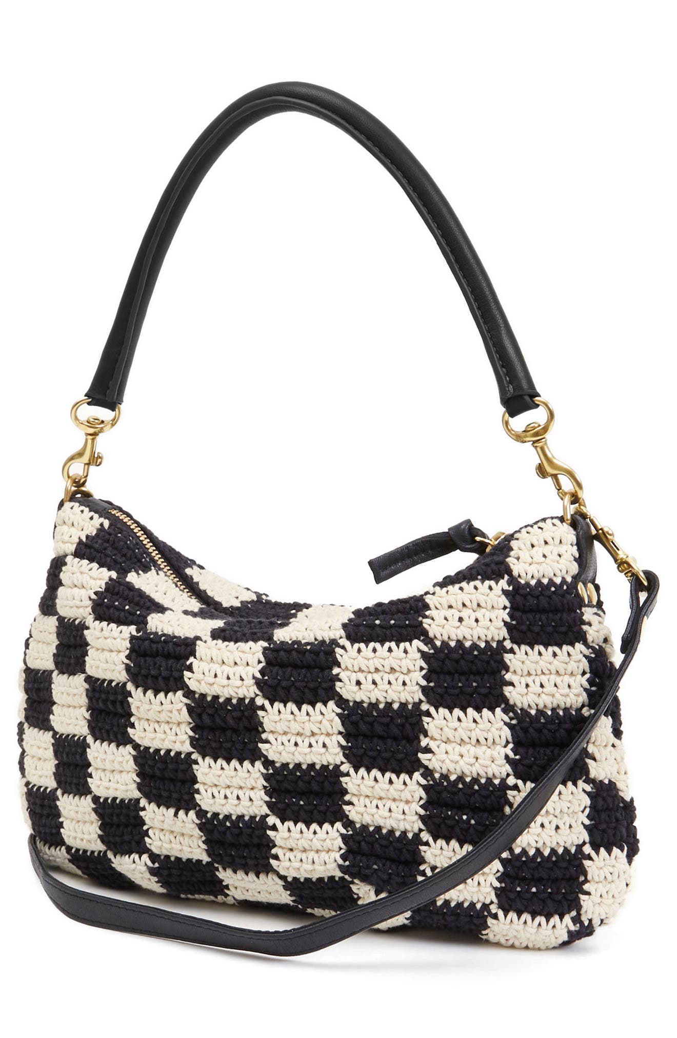 Clare V. Petit Moyen Crochet Cotton Messenger Bag, Alternate, color, 