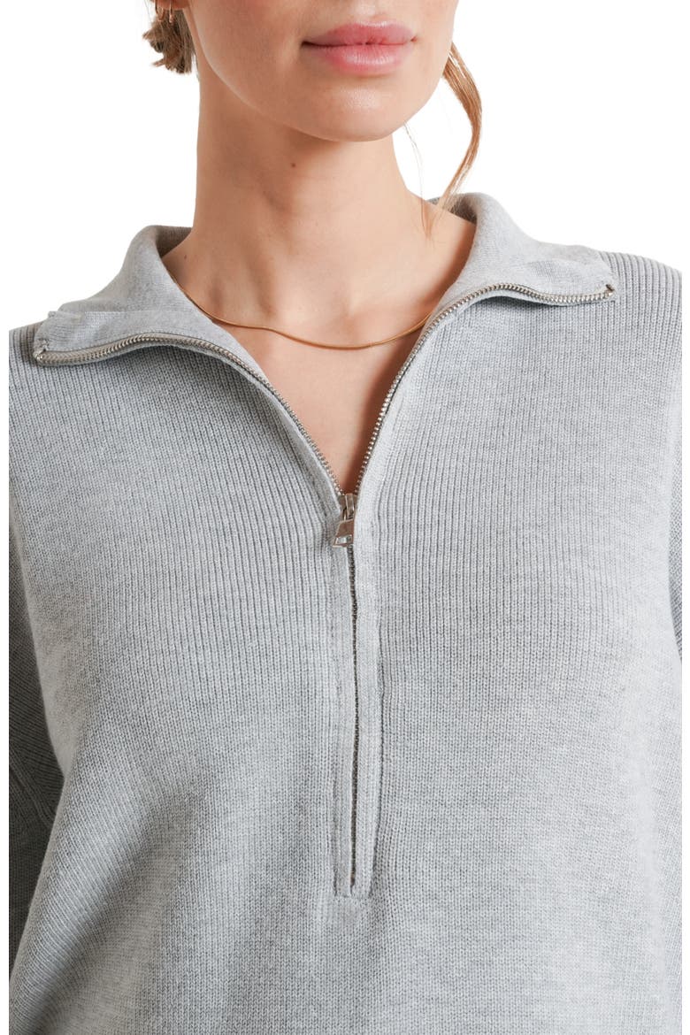 Blaire Maternity Half-Zip Sweater, Alternate, color, Grey