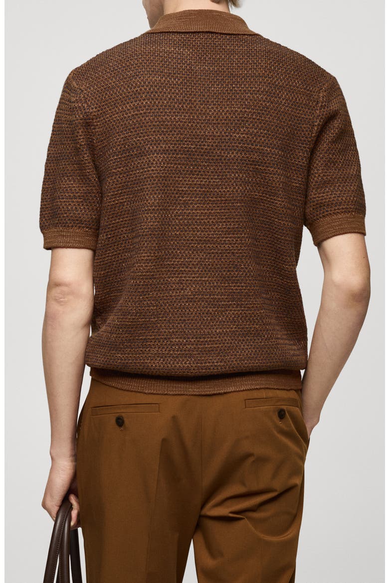 Structured Knit Polo, Alternate, color, BROWN