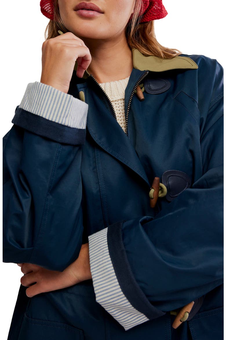Cotton & Nylon Captain's Jacket, Alternate, color, NAVY COMBO