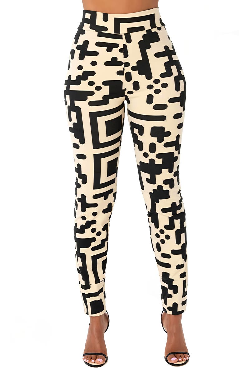 Dai Moda QR Code Abstract Print Leggings, Main, color, 