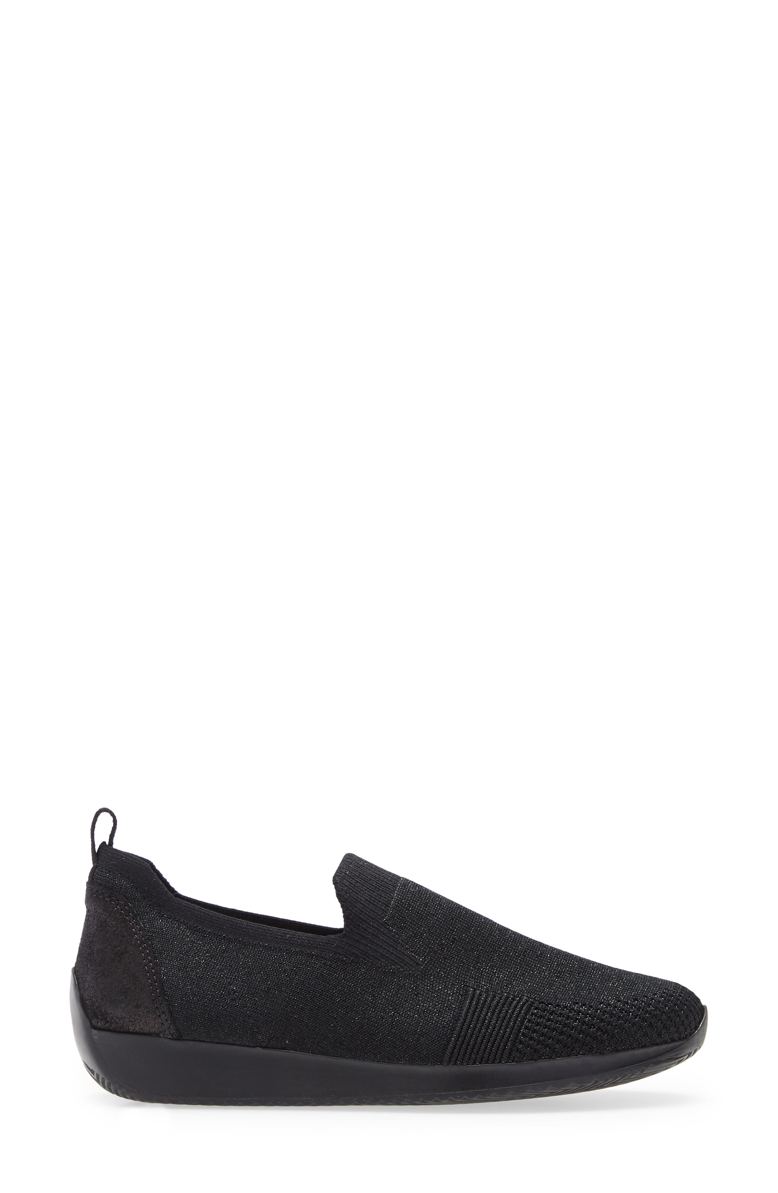 ara Leena Sneaker, Alternate, color, Black Wovenstretch Fabric