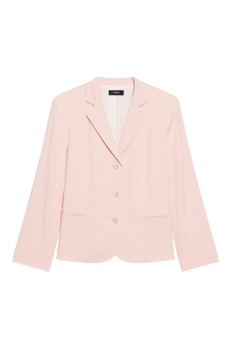 Shrunken Linen Blend Jacket, Alternate, color, WARM PINK
