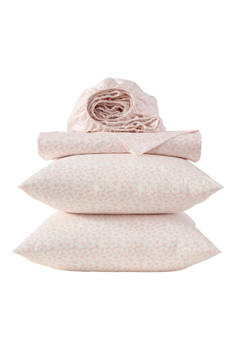 Pikkuinen Unikko Cotton Sheet Set, Main, color, LIGHT PINK