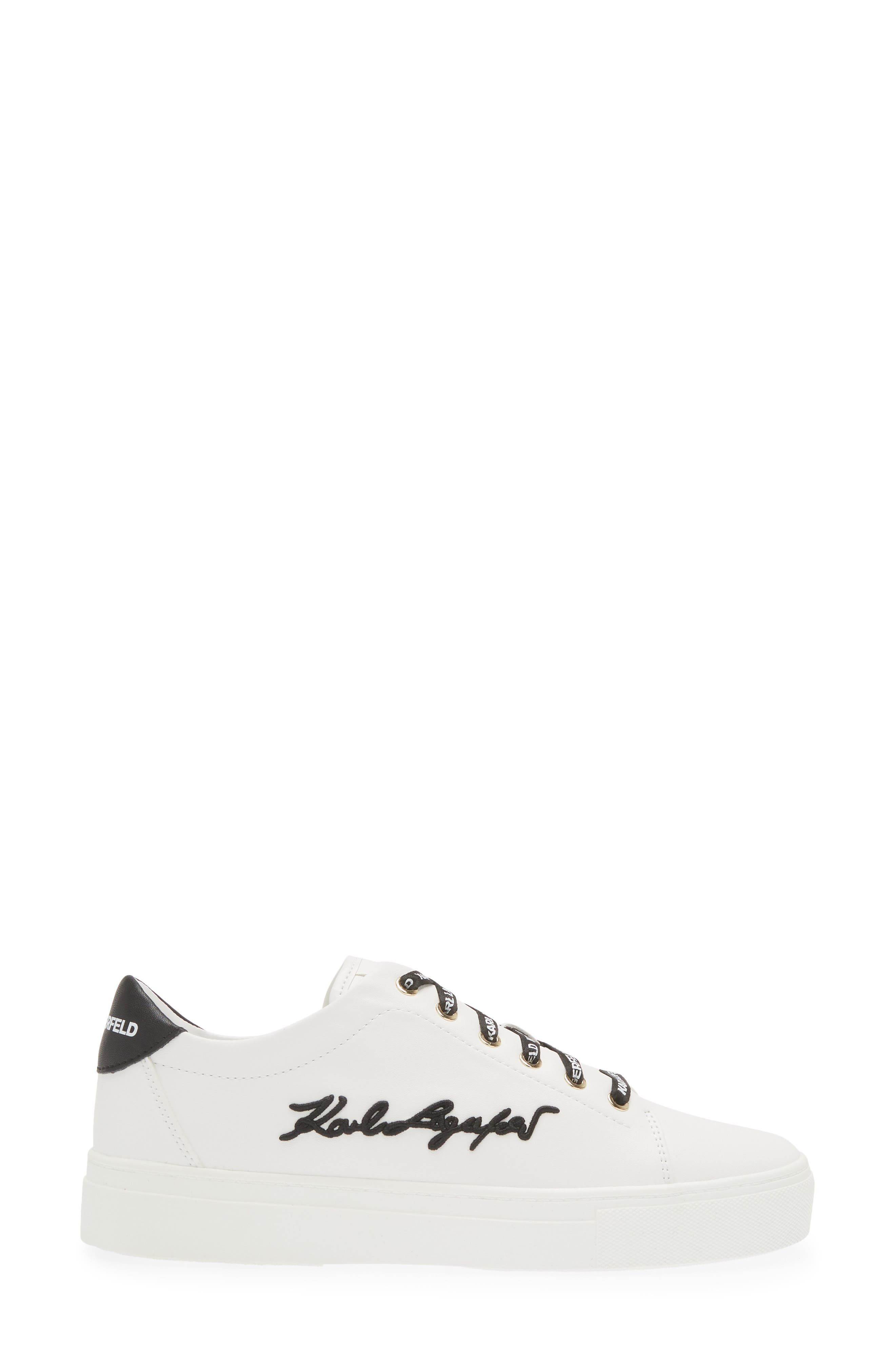 KARL LAGERFELD PARIS Cylie Low Top Sneaker, Alternate, color, Brt Wt/Bk