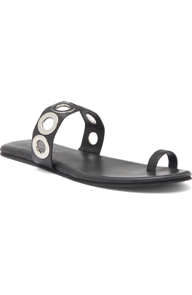 Jeffrey Campbell Riveted Slide Sandal, Main, color, Black Silver