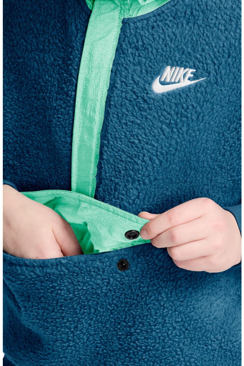 Kids' Club Fleece Hoodie, Alternate, color, GREEN ABYSS/ MINT FOAM/ WHITE
