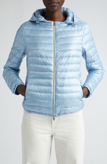 【送料&関税込】Herno Short Puffer Jacket In Ice Blue Nylon Herno Iconico Angela Classic Short Down Puffer Jacket