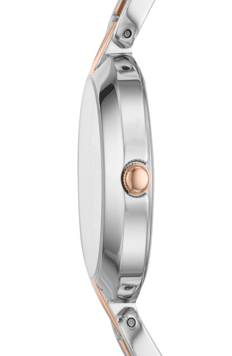 Fossil Kerrigan Three-Hand Two-Tone Bracelet Watch, 32mm, Alternate, color, Silver