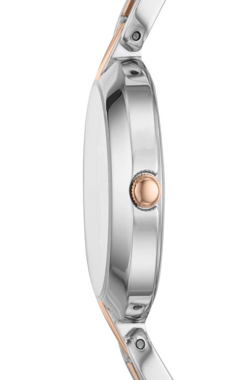 Fossil Kerrigan Three-hand Two-tone Bracelet Watch, 32mm In Silver