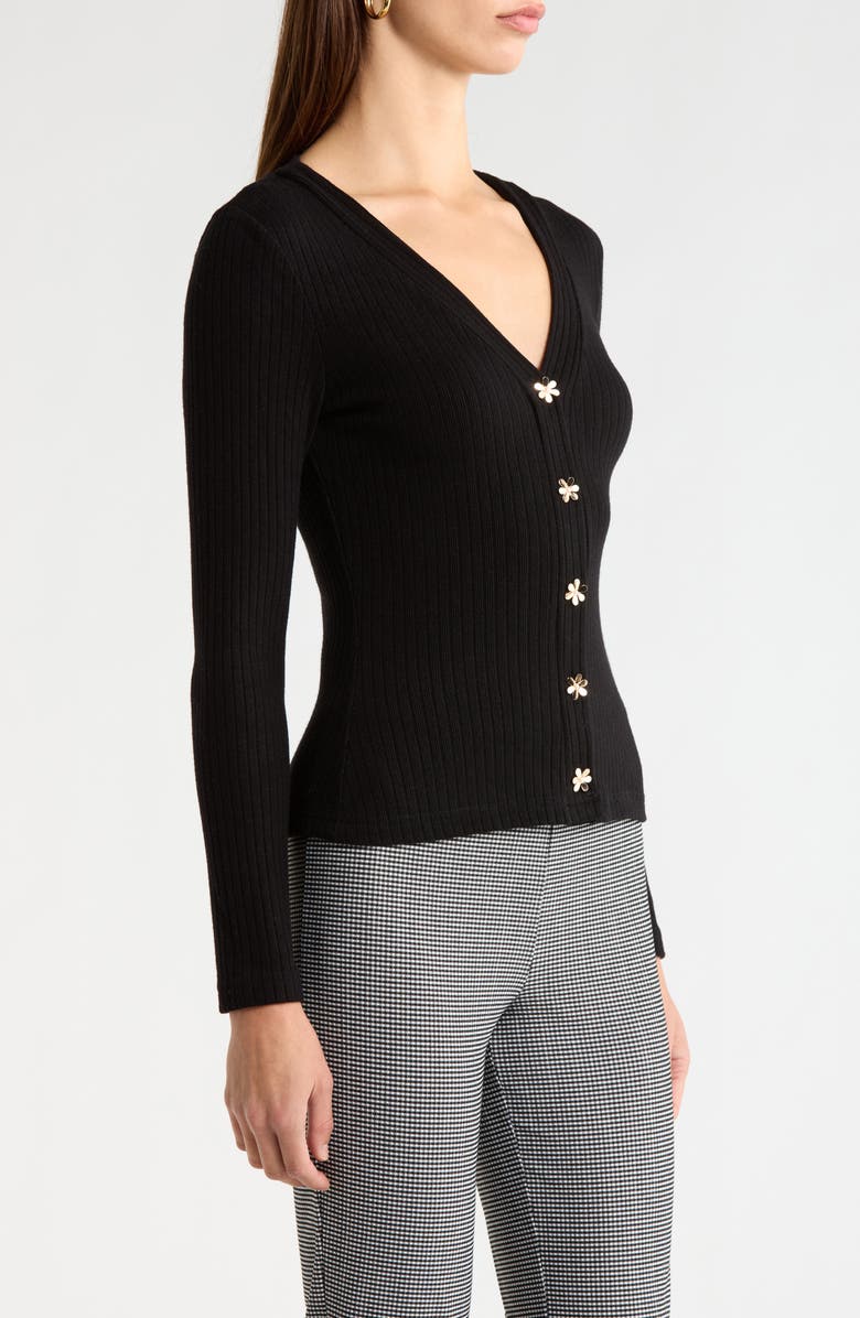 ASTR the Label McKenzie V-Neck Cardigan, Alternate, color, Black