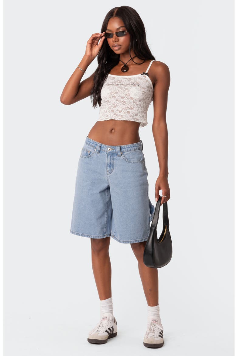 Low Rise Carpenter Bermuda Shorts, Alternate, color, LIGHT-BLUE