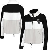 THE WILD COLLECTIVE Women's The Wild Collective Black/White Chicago White Sox Women's Colorblock 1/4 Zip Jacket