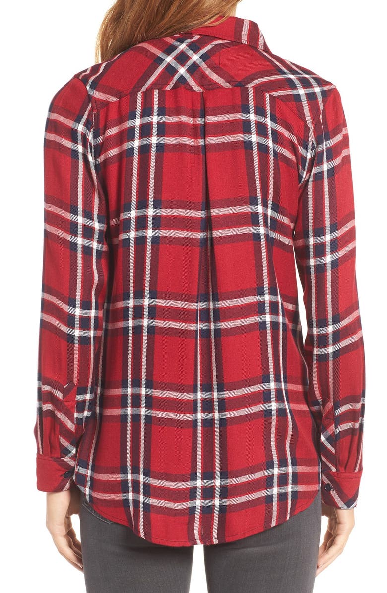 Rails Hunter Plaid Shirt, Alternate, color, Carmine/ Navy/ White