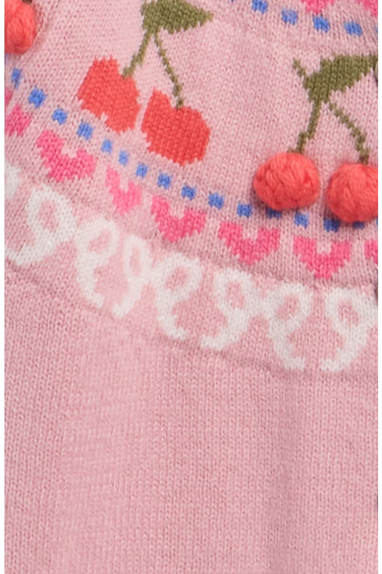 Kids' Fair Isle Cardigan, Alternate, color, VINTAGE PINK MARL CHERRIES