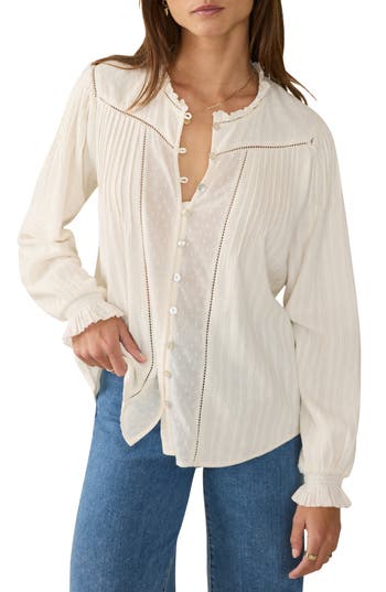 Faherty Lily Organic Cotton Button-up Shirt In White
