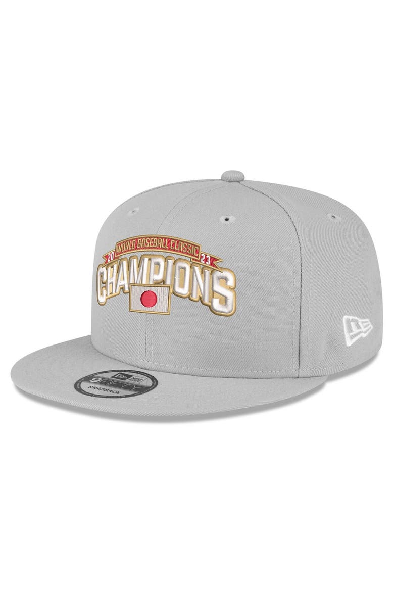 Men's New Era Gray Japan Baseball 2023 World Baseball Classic Champions 9FIFTY Snapback Adjustable Hat, Alternate, color, Gray