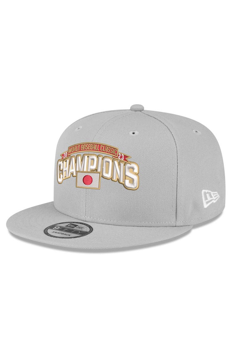 New Era Men's New Era Gray Japan Baseball 2023 World Baseball Classic Champions 9FIFTY Snapback Adjustable Hat, Alternate, color, 