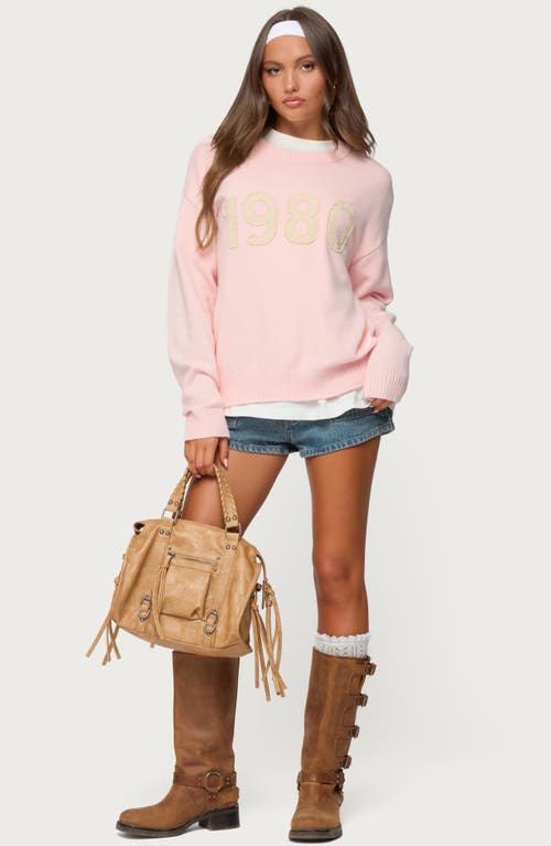 Edikted 1980 Crewneck Sweater In Pink