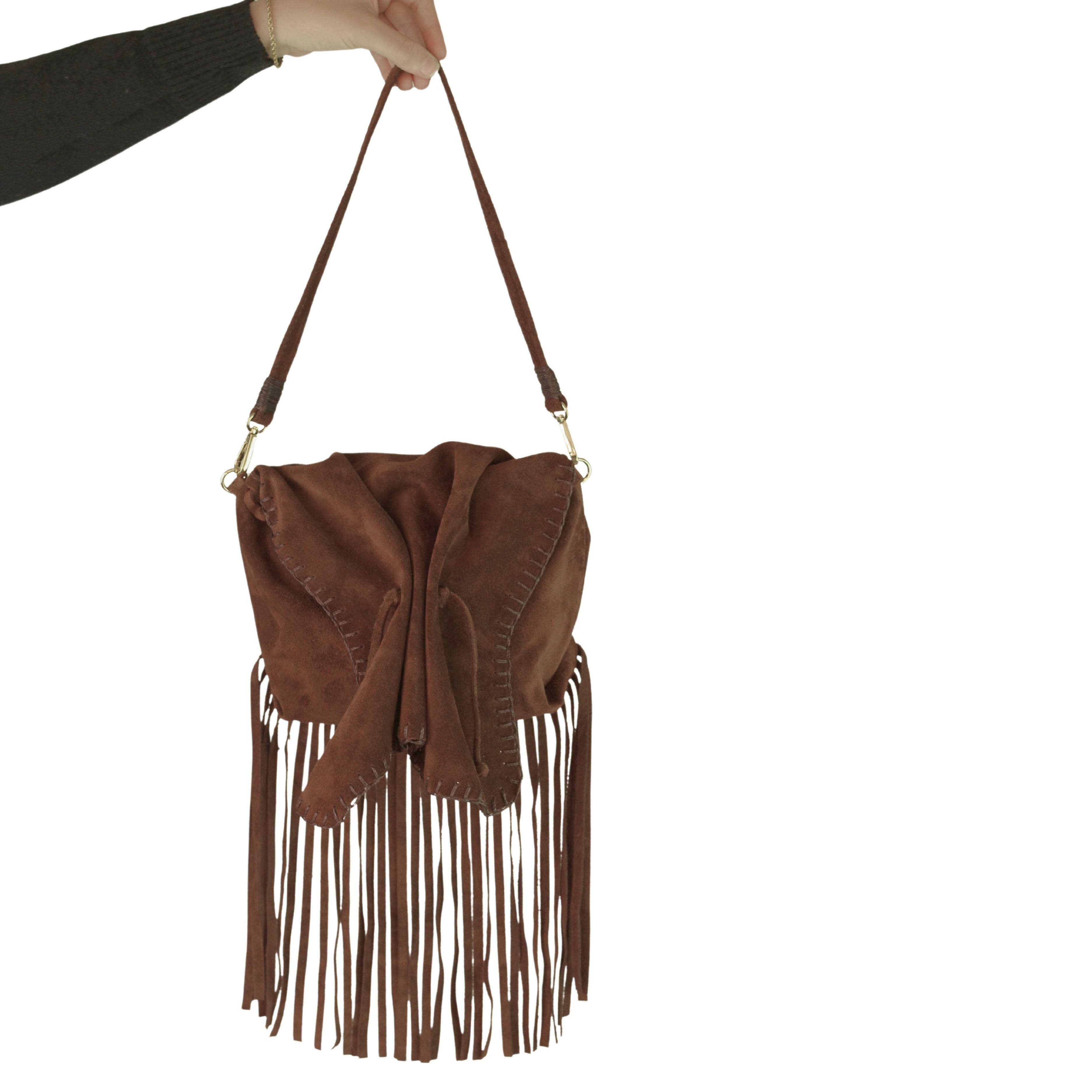 Fringe Butterfly Suede Bag, Alternate, color, Coffee Brown