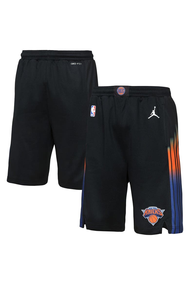 Youth Jordan Brand  Black New York Knicks Authentic Statement Edition Swingman Shorts, Main, color, Black