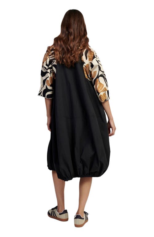 Alembika Tulip Poplin Oversized Shirt-dress In Black